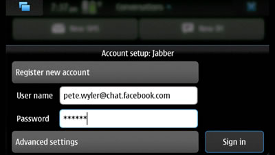 N900 Facebook Chat